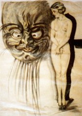 D�monenmaske mit Akt, um 1930